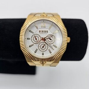 Versus Versace Mens Watch Gold Stainless Steel VSP1P2121 White Dial 42mm